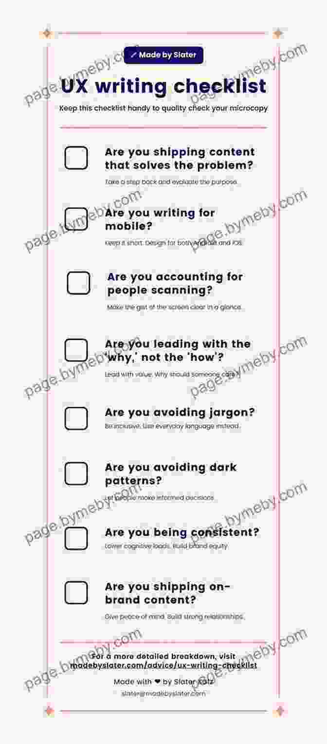 A Checklist For Effective UX Writing Writing For The Design Mind