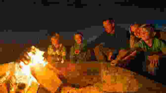 A Pioneer And His Family Gathered Around A Campfire, Surrounded By The Vast Wilderness. Pioneer Life Or Thirty Years A Hunter