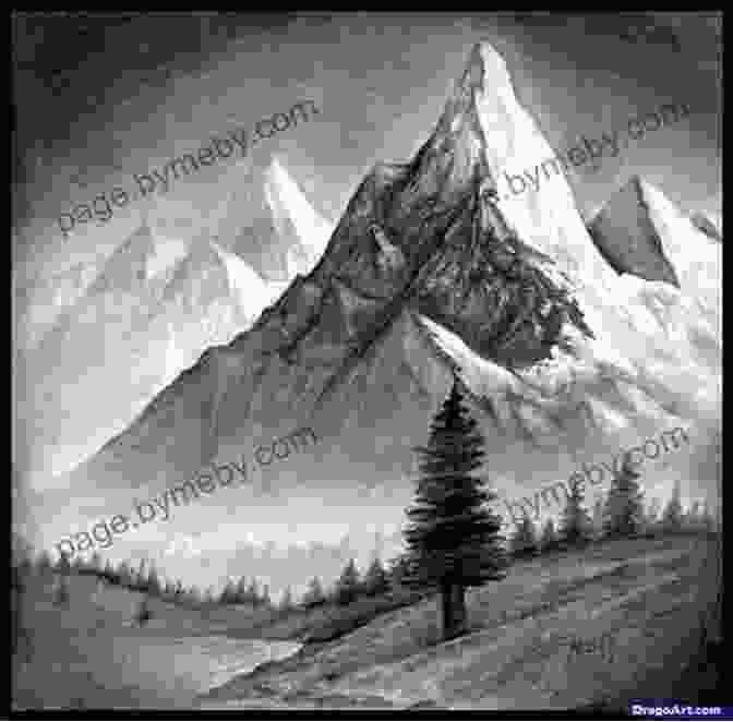 Drawing Of A Majestic Mountain Landscape With Balanced Composition Learn To Draw: What To Draw And How To Draw It