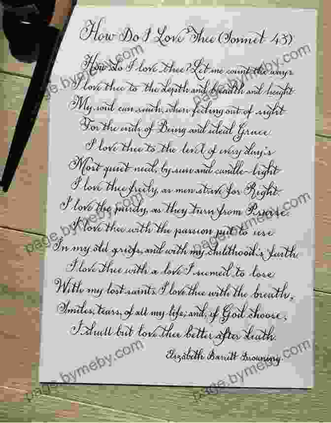 Font 1 Left Handed Calligraphy Love Poems Love Fonts : Eleven Poems Are Printed With Three Well Designed Fonts For Calligraphic Practices